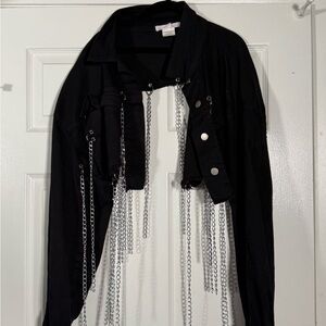 Hot & Delicious Black Jacket with Silver Accents
